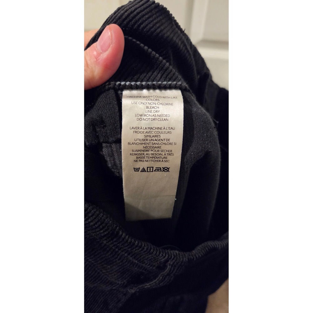 Maeve Anthro Colette Corduroy Crop Wide Leg Pants Black High Rise 28 Petite - Picture 9 of 10